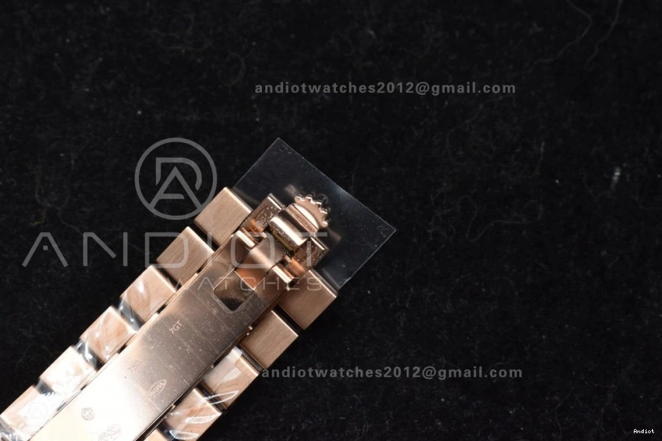 RG DayDate Crystal Bracelet 904L 40 706 Practical Steel President GMF A Meteorite On Markers Dial 0705